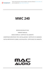 MAC Audio MMC 240 Mode D'emploi/Certificat De Garantie