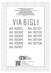 Gessi VIA BIGLI 62101 Manuel D'installation