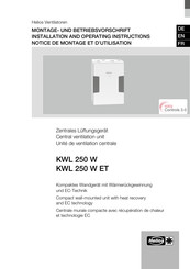 Helios KWL 250 W Notice De Montage Et D'utilisation
