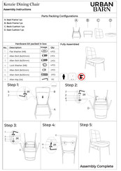 Urban Barn Kenzie 223146 Instructions D'assemblage