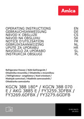 Amica KGCN 388 180 Serie Notice D'utilisation