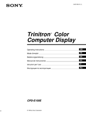 Sony Trinitron CPD-E100E Mode D'emploi