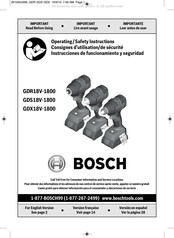 Bosch GDS18V-1800 Consignes D'utilisation/De Sécurité
