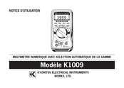 Kyoritsu Electrical Instruments Works K1009 Notice D'utilisation