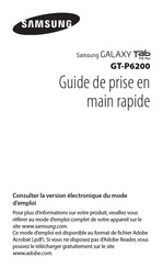 Samsung GALAXY Tab GT-P6200 Guide De Prise En Main Rapide