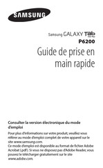 Samsung GALAXY tab P6200 Guide De Prise En Main Rapide