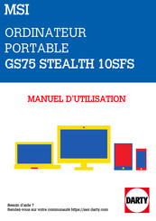 MSI GS75 STEALTH 10SFS Manuel D'utilisation