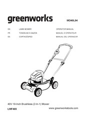 GreenWorks MO40L04 Manuel D'opérateur
