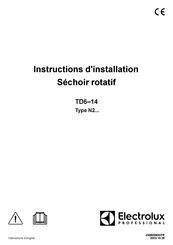 Electrolux Professional TD6-14 Instructions D'installation