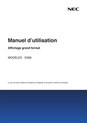 NEC E988 Manuel D'utilisation