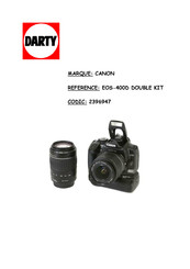 Canon EOS 400D Digital Mode D'emploi