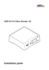 Axis D1110 Guide D'installation