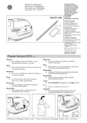 Volkswagen 3G9 071 360 Instructions De Montage