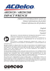 ACDelco ARI20120B Manuel Informations Du Produit