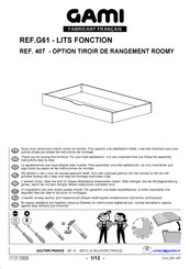 Gami LITS FONCTION G61 407 Instructions De Montage