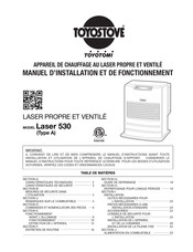 Toyotomi TOYOSTOVE Laser 530 Manuel D'installation Et De Fonctionnement