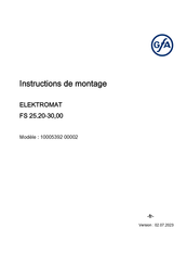 GFA ELEKTROMAT FS 110 Série Instructions De Montage