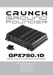 Crunch GPX750.1D Mode D'emploi