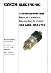 HYDAC ELECTRONIC HDA 4700 Notice D'utilisation