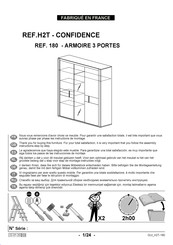 Gautier CONFIDENCE H2T 180 Instructions De Montage