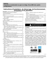 Carrier R92ESN Instructions D'installation, De Démarrage, De Fonctionnement, D'entretien Et De Réparation