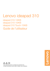 Lenovo ideapad 310-14IKB Guide De L'utilisateur