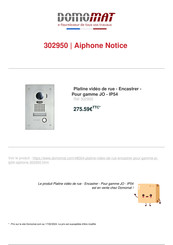 Aiphone 302950 Manuel D'installation Et D'utilisation