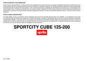 APRILIA SPORTCITY CUBE 125-200 Mode D'emploi