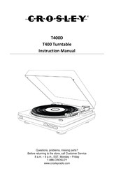 Crosley T400D Manuel D'utilisation