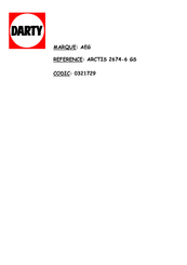 AEG ARCTIS 2674-6 GS Mode D'emploi