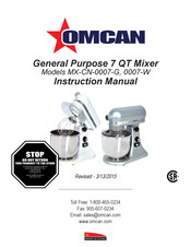 Omcan MX-CN-0007-W Manuel D'instructions