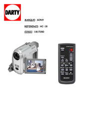 Sony Handycam DCR-HC18E Mode D'emploi