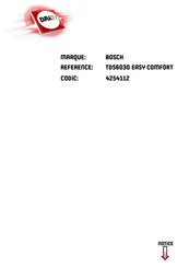 Bosch VarioComfort I 6 Serie Notice D'utilisation