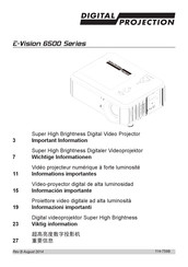 Digital Projection E-Vision 6500 Serie Mode D'emploi