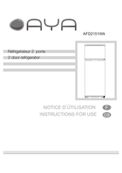 AYA AFD2151WA Notice D'utilisation