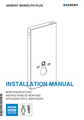 Geberit MONOLITH PLUS K7110519 Instructions De Montage