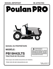 Poulan Pro PB19H42LTS Manuel Du Propriétaire
