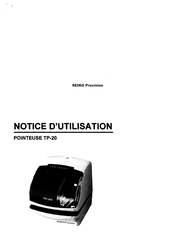 Seiko Precision TP-20 Notice D'utilisation