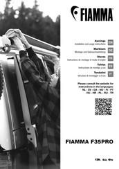 Fiamma F35PRO Instructions De Montage Et Mode D'emploi