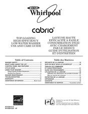 Whirlpool cabrio WTW7300XW0 Guide D'utilisation Et D'entretien