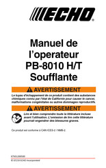 Echo PB-8010 H Manuel De L'opérateur