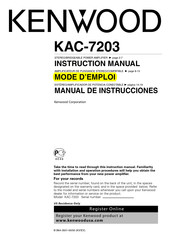 Kenwood KAC-7203 Mode D'emploi