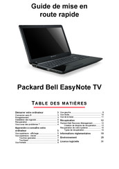 Packard Bell EasyNote TV Guide De Mise En Route Rapide