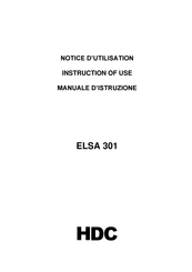 HDC ELSA 301 Notice D'utilisation