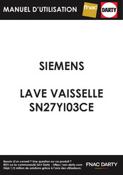 Siemens SN27YI03CE Manuel D'utilisation