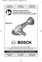 Bosch GWS18V-10 Consignes D'utilisation/De Sécurité