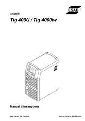 ESAB Aristo Tig 4000iw Manuel D'instructions