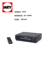 Sony ShowView SLV-E230CP Mode D'emploi