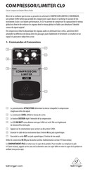 Behringer COMPRESSOR/LIMITER CL9 Guide Rapide