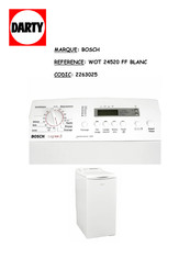 Bosch Logixx 5 WOT 24520 FF Mode D'emploi